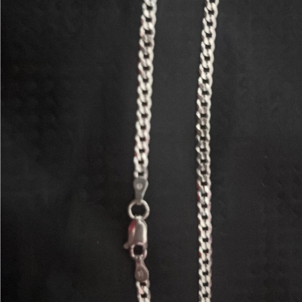 Silver Cuban link Chain Necklace
